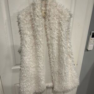 Ashley By 26 International Cream Faux Fur Vest